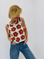 Top Crochet Fleuri En Coton
