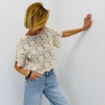 T-Shirt Crochet En Coton À Motifs Ajourés