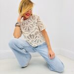 T-Shirt En Crochet Ajouré En Coton
