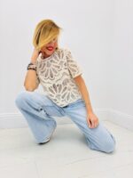 T-Shirt En Crochet Ajouré En Coton