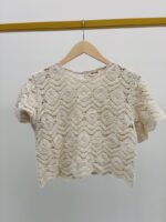 T-Shirt Crochet En Coton À Motifs Ajourés – Image 2