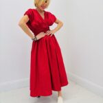 Robe Longue En Coton À Taille Smockée