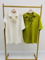 Robe Courte Denim À Col Lacé – Image 2