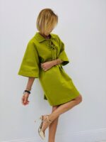 Robe Courte Denim À Col Lacé – Image 6