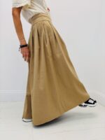 Jupe Midi Élégante À Plis Structurés