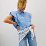 Chemise Débardeur Rayée À Épaules Structurées