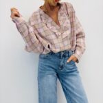 Chemise À Carreaux Effet Gaufré Et Volant