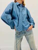 Chemise Rayée Coupe Courte Avec Cravate – Image 4