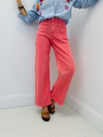 Jean Wide Leg Taille Haute À Poches Plaquées