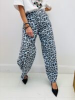 Pantalon Large Coton Imprimé Léopard