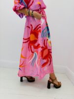 Jupe Longue Fluide Imprimé Tropical En Tencel - Marque Corner