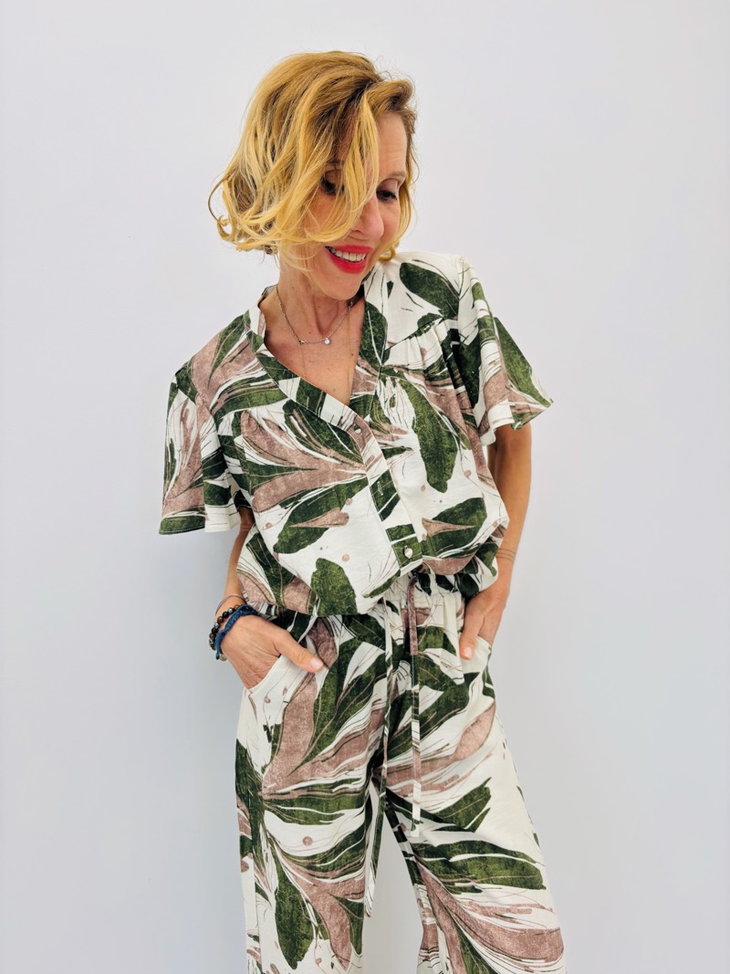 IMG_3145 Chemise Fluide Imprimé Tropical Manches Volantées – Image 1