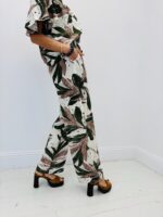 Pantalon Fluide Imprimé Tropical Taille Élastique – Image 3