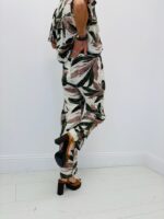 Pantalon Fluide Imprimé Tropical Taille Élastique – Image 2