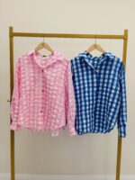 Chemise À Carreaux Coton Broderie Lettres Esprit Casual Chic – Image 6