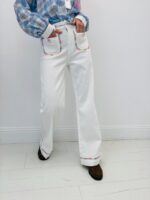 Jean Wide Flare Broderies Florales Esprit Bohème Chic