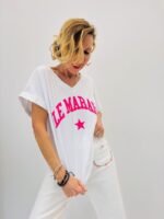 T-Shirt Col V Imprimé Le Marais Esprit Casual Parisien