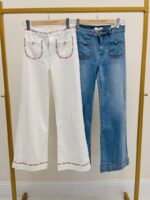 Jean Wide Flare Broderies Florales Esprit Bohème Chic – Image 5