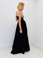 Robe Longue Bustier Coton Structure Graphique – Image 2