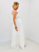 Robe Longue Bustier Coton Structure Graphique – Image 4