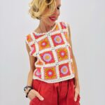 Top Crochet Multicolore Motifs Granny Esprit Bohème