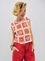 Top Crochet Multicolore Motifs Granny Esprit Bohème