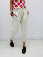 Pantalon Coupe Carotte Coton Stretch Poches À L’Italienne