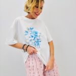 T-Shirt Oversize Imprimé Floral Relief Esprit Artistique