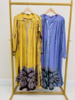 Robe Longue Fluide Imprimé Artistique Esprit Bohème Chic - CORNER – Image 2