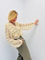 Blouse À Carreaux Fluide À Volants