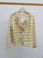 Blouse À Carreaux Fluide À Volants – Image 4