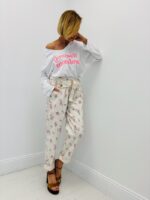 Pantalon Fleuri Taille Haute Ceinture Esprit Romantique Chic – Image 3