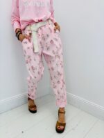 Pantalon Fleuri Taille Haute Ceinture Esprit Romantique Chic