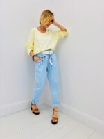 Pantalon Fleuri Taille Haute Ceinture Esprit Romantique Chic – Image 6