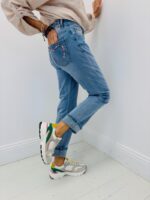 Jean Coupe Droite Taille Haute Denim Effet Décontracté Chic – Image 2