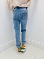 Jean Coupe Droite Taille Haute Denim Effet Décontracté Chic – Image 4