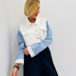 Chemise Rayée Bi-Matière Détail Denim - Marque Joye&Joye