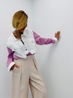 Chemise Rayée Bi-Matière Détail Denim - Marque Joye&Joye – Image 4