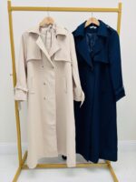 Trench Long Classique Ceinturé Coupe Structurée – Image 2