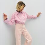 Chemise Pincée Aux Épaules Coupe Élégante En Coton Structuré