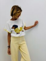 T-Shirt Teckel Brodé Patchwork Esprit Fun Chic – Image 4