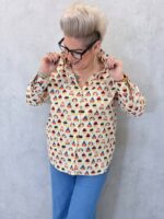 Chemise Imprimée Visages Illustrés Esprit Arty Chic – Image 2