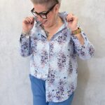Chemise Rayée Fleurie Grande Taille Esprit Chic Printanier