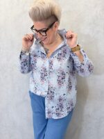 Chemise Rayée Fleurie Grande Taille Esprit Chic Printanier