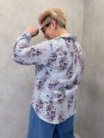 Chemise Rayée Fleurie Grande Taille Esprit Chic Printanier – Image 2