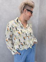 Chemise Imprimée Personnages Artistiques Esprit Casual Moderne