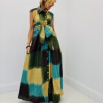 Robe Longue Dos Nu Effet Tie & Dye - Gold&Silver