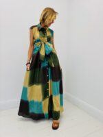 Robe Longue Dos Nu Effet Tie & Dye - Gold&Silver