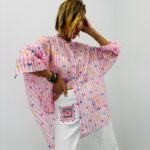 Chemise Rayée Motif Cœur En Tencel Oversize