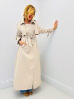 Trench Long Classique Ceinturé Coupe Structurée